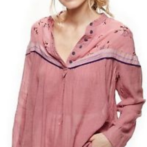 Free People Tops - Free People Hearts & Colors Long Sleeve Shirt